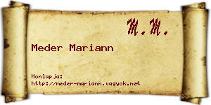 Meder Mariann névjegykártya